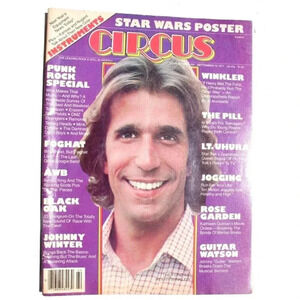 Vtg Sept 1977 Circus Magazine - Henry Winkler The Fonz Vintage Star Wars Poster